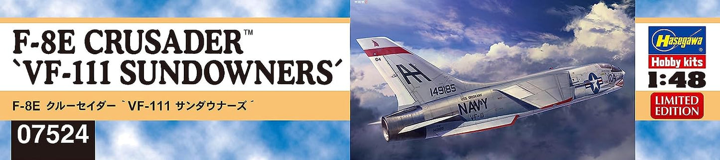 Hasegawa 1/48 F-8E CRUSADER VF-111 SUNDOWNERS Model kit 07524 JAPAN
